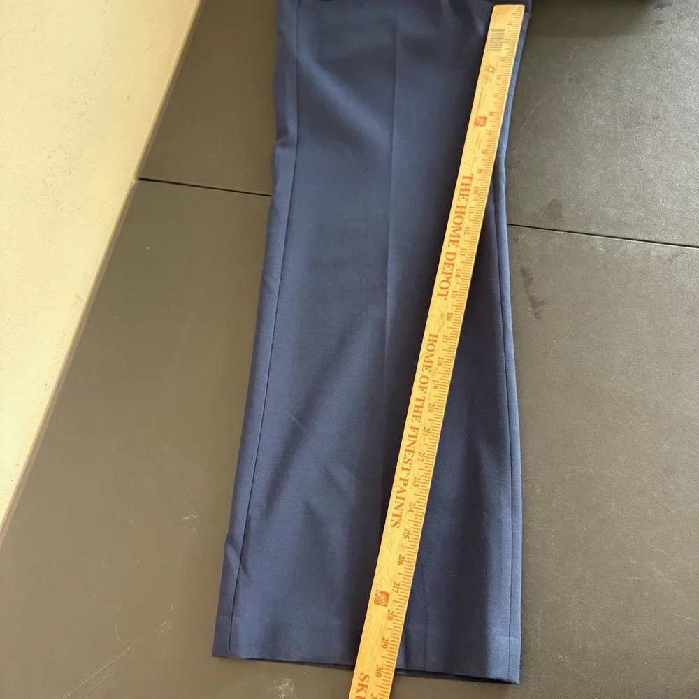 J.Crew Carolina Carreman Fabric Wide Leg Pants Trousers Women's Size 10P Navy